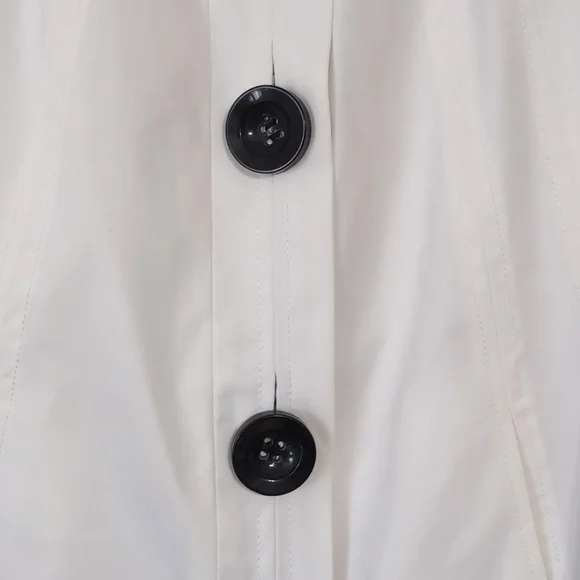 Colebrook White Contrast Button Slicker Rain Jacket Size Small - Picture 4 of 7